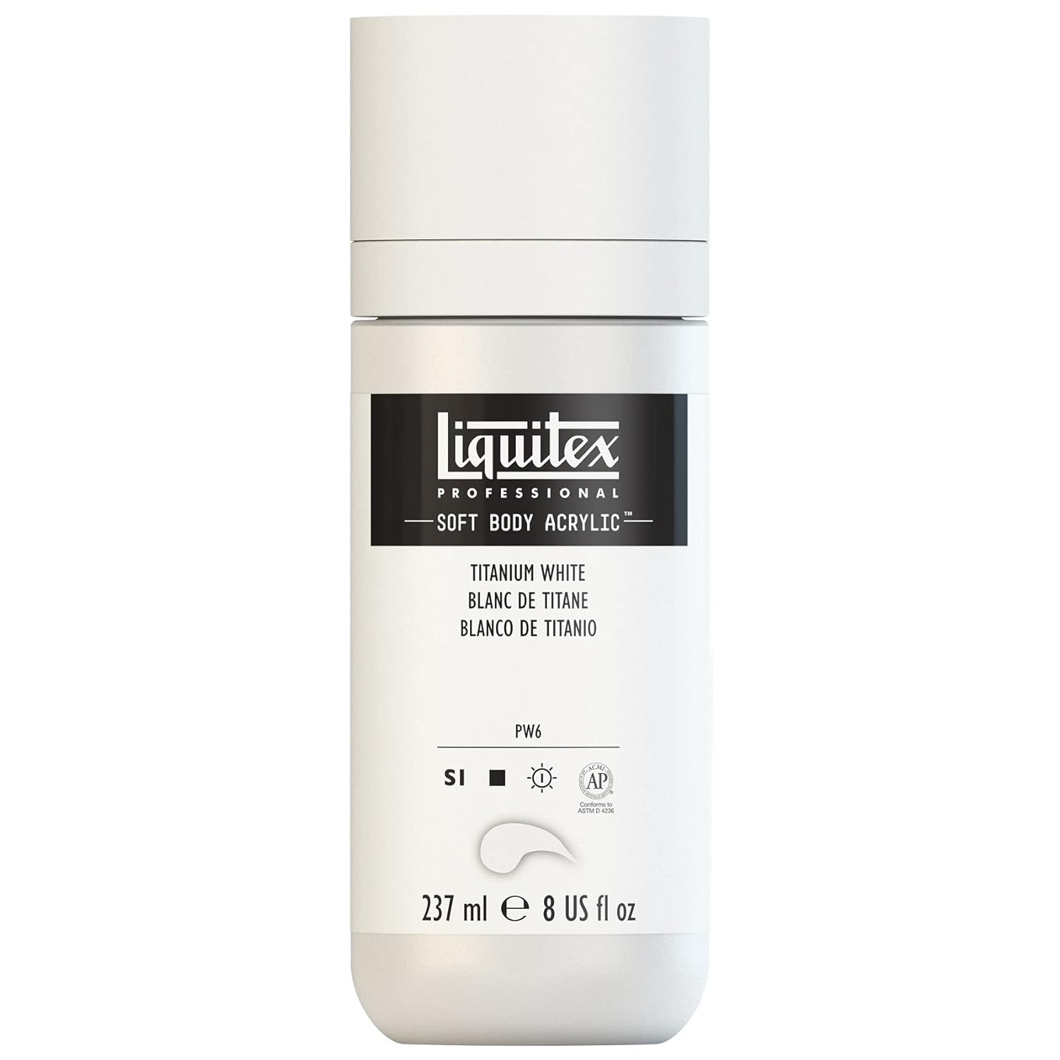 Liquitex Professional Soft Body Acrylic Paint, 237ml (8-oz) Bottle, Titanium White