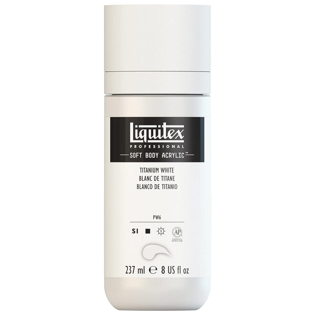 Liquitex Professional Soft Body Acrylic Paint, 237ml (8-oz) Bottle, Titanium White