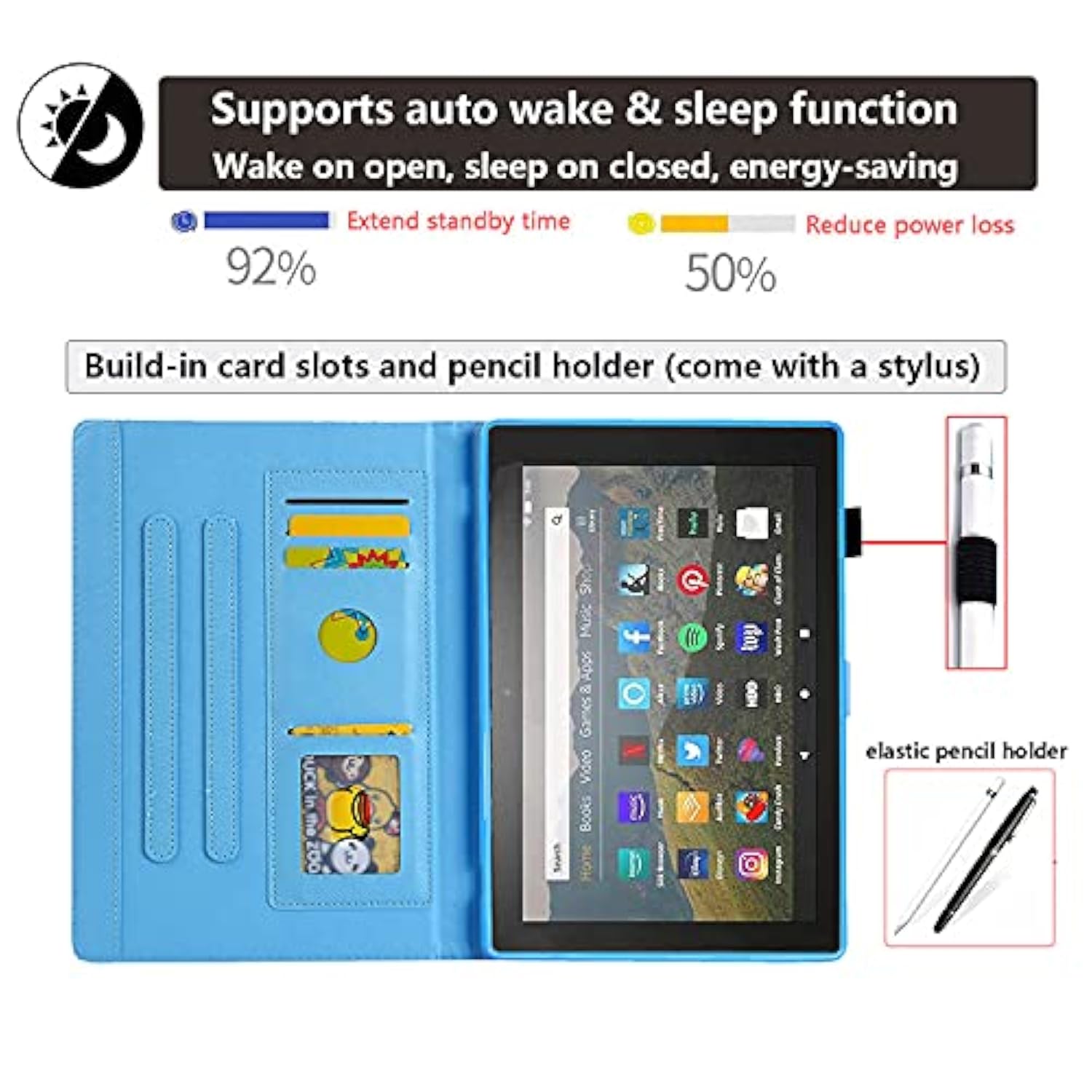 Kindle Fire Hd 10 Tablet Case (Only Fits 11Th Generation, 2021 Release) With P