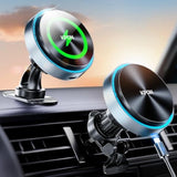 For Magsafe Car Charger Mount, 15W Fast Charging Led 2In1 Magnetic Wireless Car Magsafe Charger For Iphone, Wireless Phone Charger For Car Fits Iphone 16 15 14 13 12,Samsung With Magsafe Case