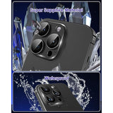 Compatible For Iphone 15 Pro/Iphone 15 Pro Max Camera Lens Protector [Full Coverage Metal] 9H Tempered Glass Screen Camera Cover Titanium Black
