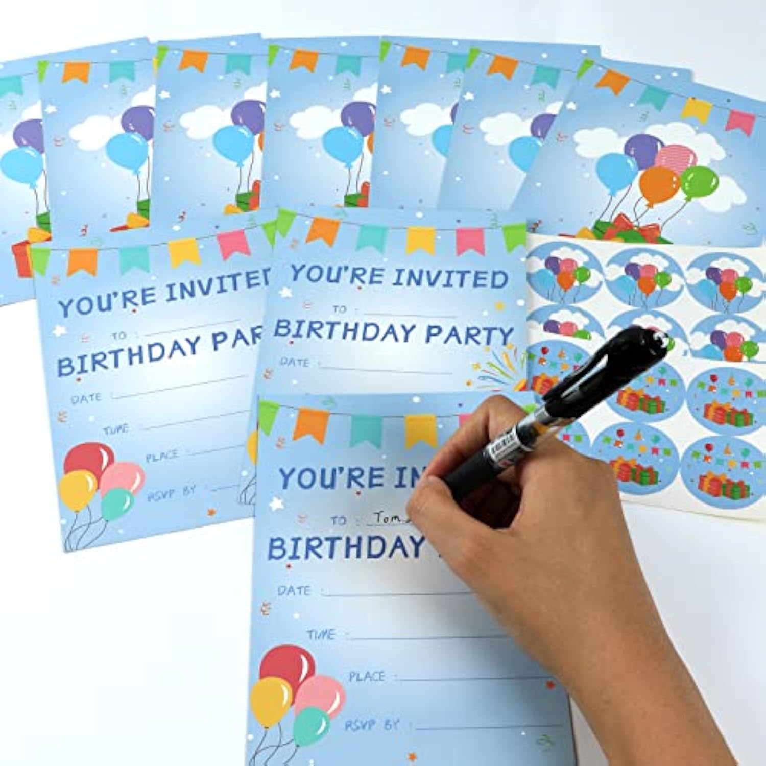 30 Pack Birthday Party Invitations Set Boys Girls Kids Invite Cards With Envelopes Printed Birthday Invitations Supplies With Sticker Labels Decorations For Surprise Party Baby Shower Boys Party
