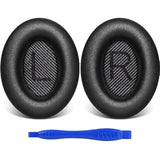 Ear Pads For Bose Quiet Comfort 35 Soft Protein Leather Replacement Earpads Ear Cushions Ear Pad For Bose Qc 35/25 / 15 Qc2 / Ae2 / Ae2I / Ae2W / Sound Link/Sound True (Black)
