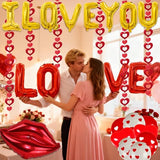 1024Pcs Valentines Day Balloons Kit with I love You Balloons Red Heart Balloons Balloon Red Rose Petals Heart Pendants for Valentines Day Balloons Decorations Anniversary Decorations Romantic