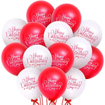 , Red And White Valentines Day Balloons - 12 Inch, Pack Of 20 | Valentines Balloons For Valentines Day Decor | White And Red Balloons, Valentines Day Latex Balloons, Valentines Day Decorations