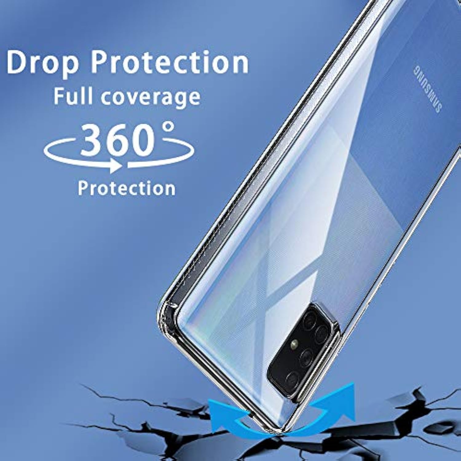 Phone Case For Samsung A71 5G Series,Military-Grade Drop Protection, Scratch Resistant & Anti Slip Crystal Clear Soft Tpu Slim Fit Case(Not Fit With A71 4G Sm-A715F/Ds)(Clear)