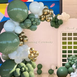 Green & Gold Balloon Arch Kit: Wedding, Birthday, Shower Decor
