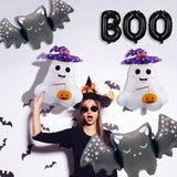 9 Pack Halloween Balloon Set with Bat, Ghost & BOO Foil Balloons Party Decorations