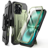 SUPCASE Unicorn Beetle Pro Case with Screen Protector, Built-in Stand & Belt-Clip, Military-Grade Protection, Full Body Heavy Duty Phone Case for iPhone 16 Pro 6.3'' 2024, Green