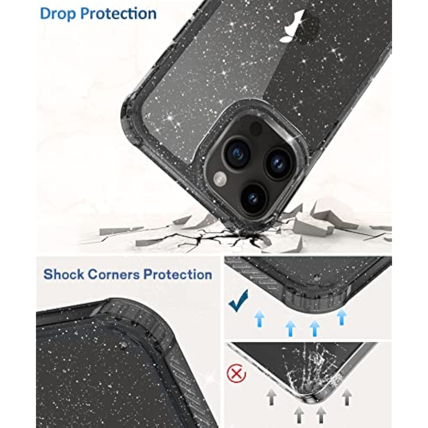 Iphone 14 Pro Max Screen Protector With Glitter Shockproof