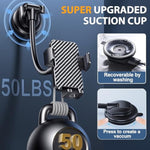 Phone Holders For Your Car [Long Flexible Neck] Car Phone Mount [Anti-Shake Stabilizer] Cell Phone Holder Car For Dashboard Windshield Automotive Accessories Fit For Iphone Android Smartphone
