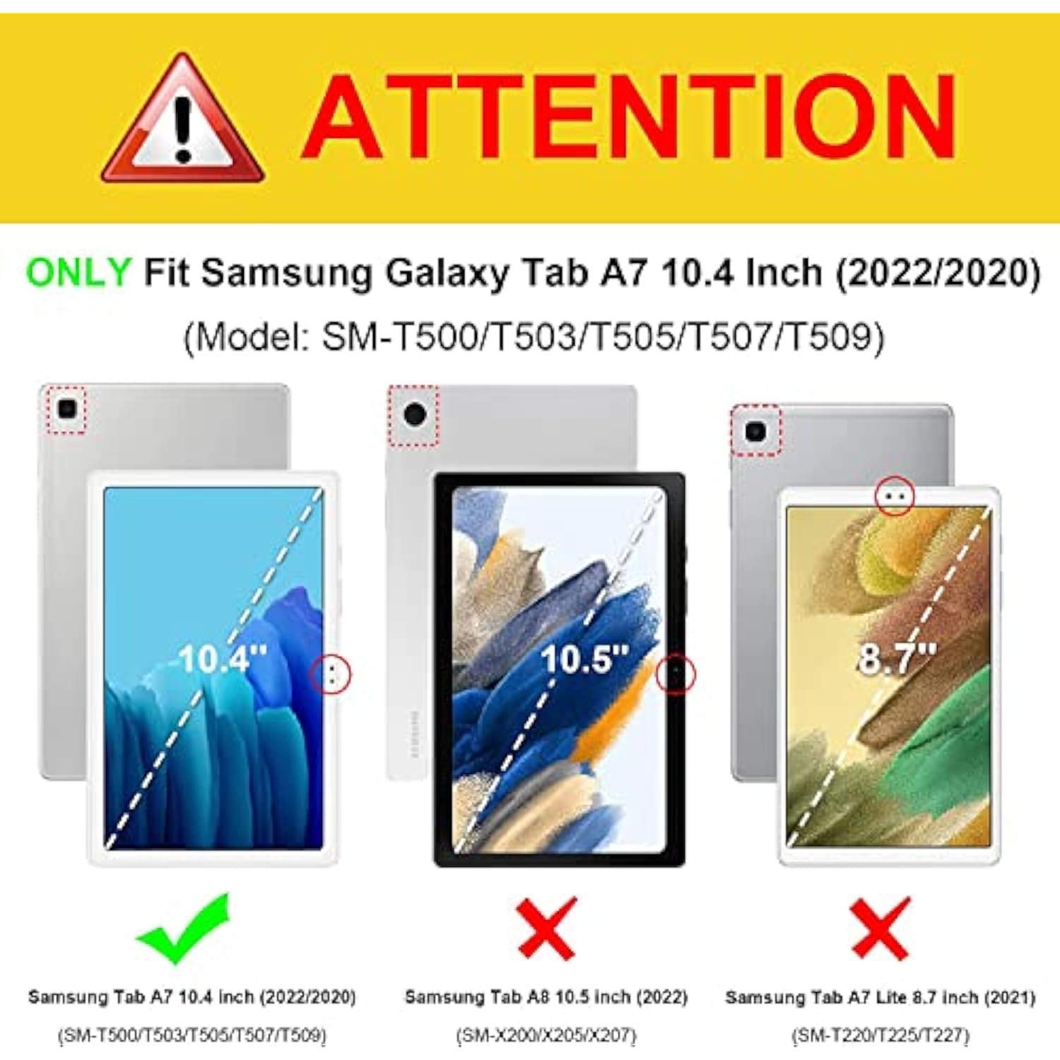 Case For Samsung Galaxy Tab A7 10.4 Inch 2022/2020 Model (Sm-T500/T503/T505/T5