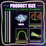 450pcs 8in Mardi Gras Glow Sticks Bracelets Necklaces Party Supplies Neon