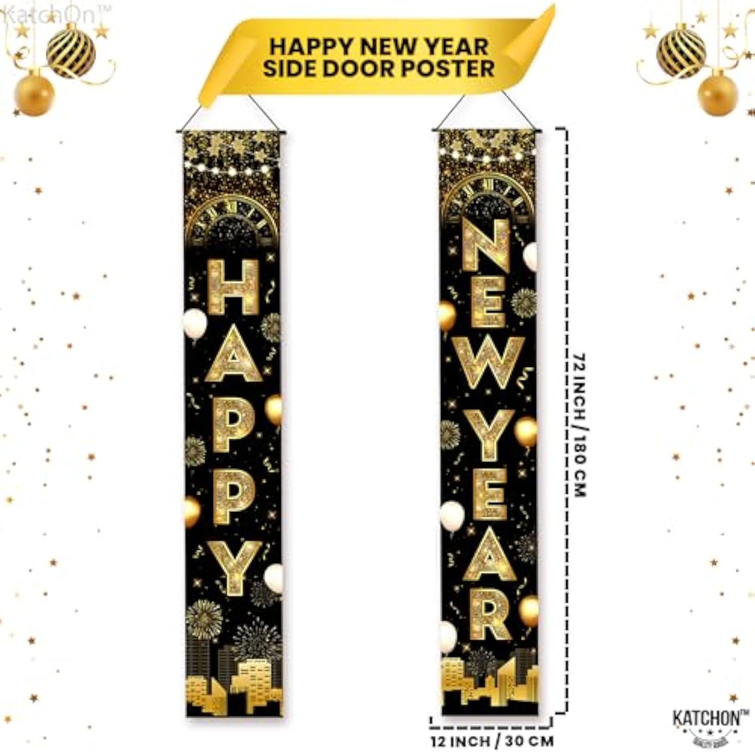 Extra Large 72x12 Inch Happy New Year 2026 Door Banner Party Decor
