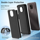 For Motorola Moto G Power 2021 Case: Dual Layer Protective Heavy Duty Cell Phone Cover Shockproof Rugged With Non Slip Textured Back - Military Protection Bumper Tough - 6.6Inch (Matte Black)
