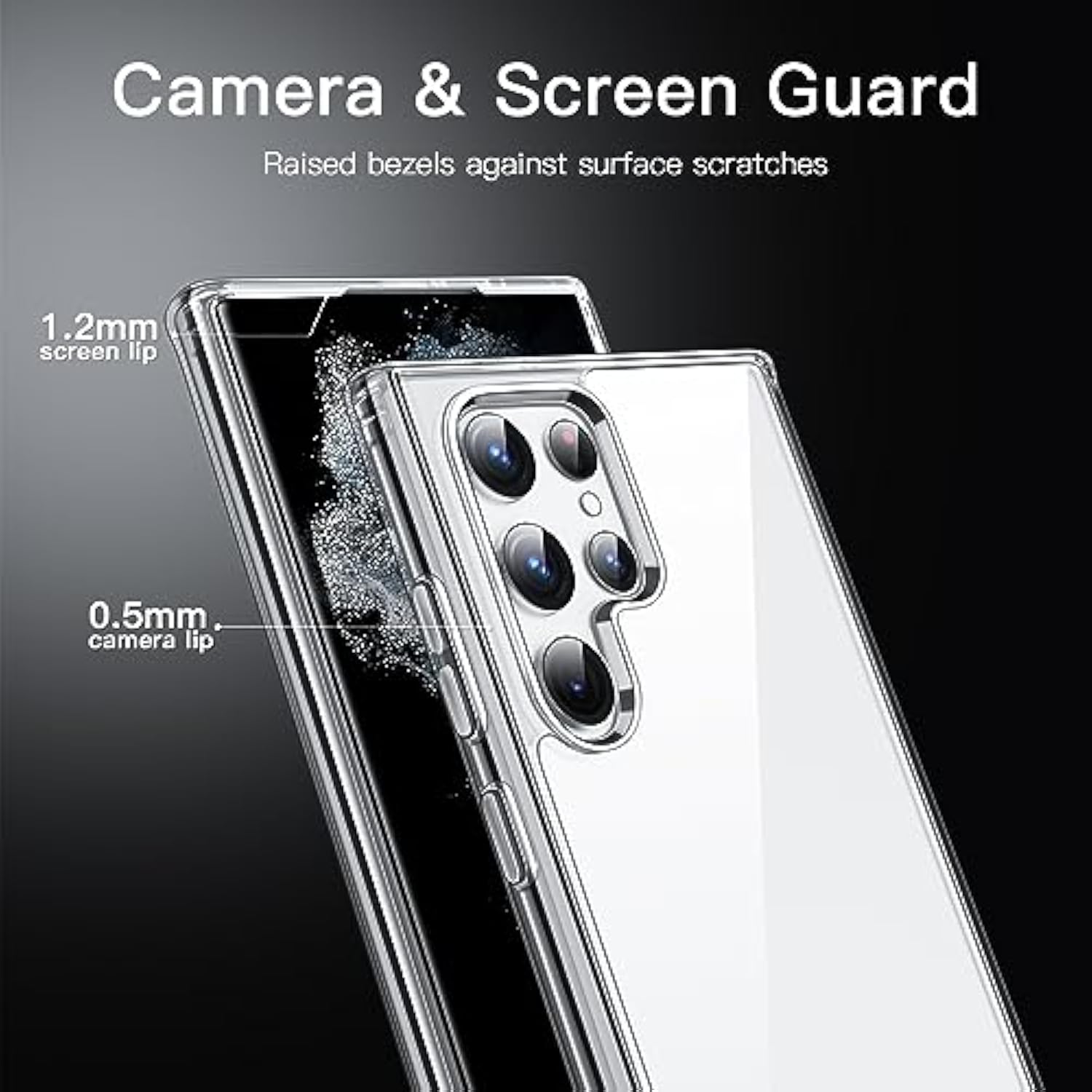JETech Case for Samsung Galaxy S22 Ultra 5G 6.8-Inch, Non-Yellowing Shockproof Bumper Protective Phone Cover, Anti-Scratch Hard PC Back (Clear)