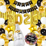 New Year 2026 Balloon Kit Banner Foil Balloons Fringe Curtain Party Decor