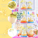 200 Gold Cupcake Toppers Firework Picks for New Year Party Table Decorations