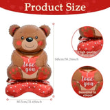 Bear Balloons, Valentines Day Wedding Birthday Decorations Decor For Party, Galentines Day Decorations 1Pcs Large 58In X 31In Bear Standing Balloon, Cute Bear Designs For Special Night