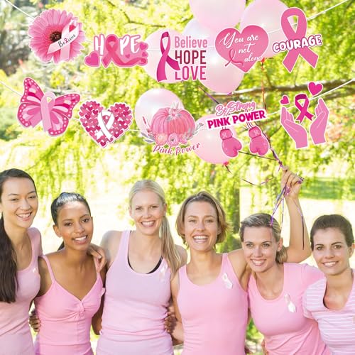 2 Sets Breast Cancer Awareness Porch Sign Welcome Banner Decor