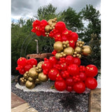 153Pcs Red And Gold Balloons Garland Arch Kit With Stars - 22 18 12 10 5 Inch Different Size Red Metallic Gold Confetti Latex Balloon For Birthday Valentine'S Day Wedding Party Decorations