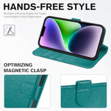 TUCCH Wallet Case for iPhone 14 (6.1") 2022, 4 Card Holders, Cyan