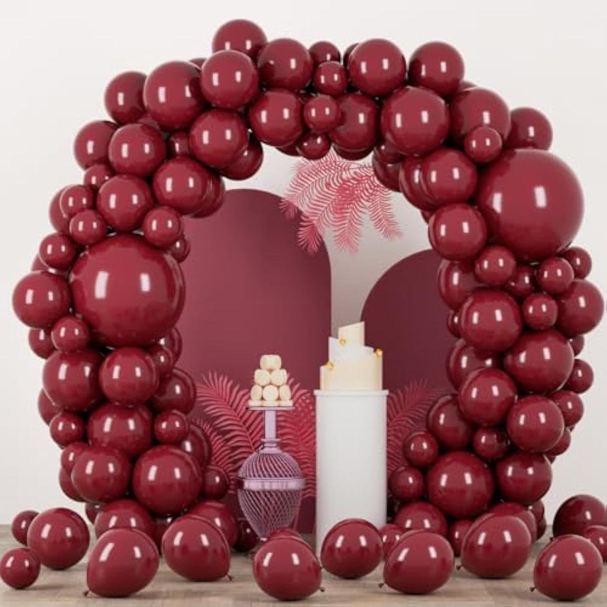 90 Pcs Burgundy Balloon Garland Arch Kit Maroon Balloons for Fall Party Decorations