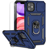 iPhone 11 Case with Camera Cover, Screen Protector, Kickstand Navy Blue