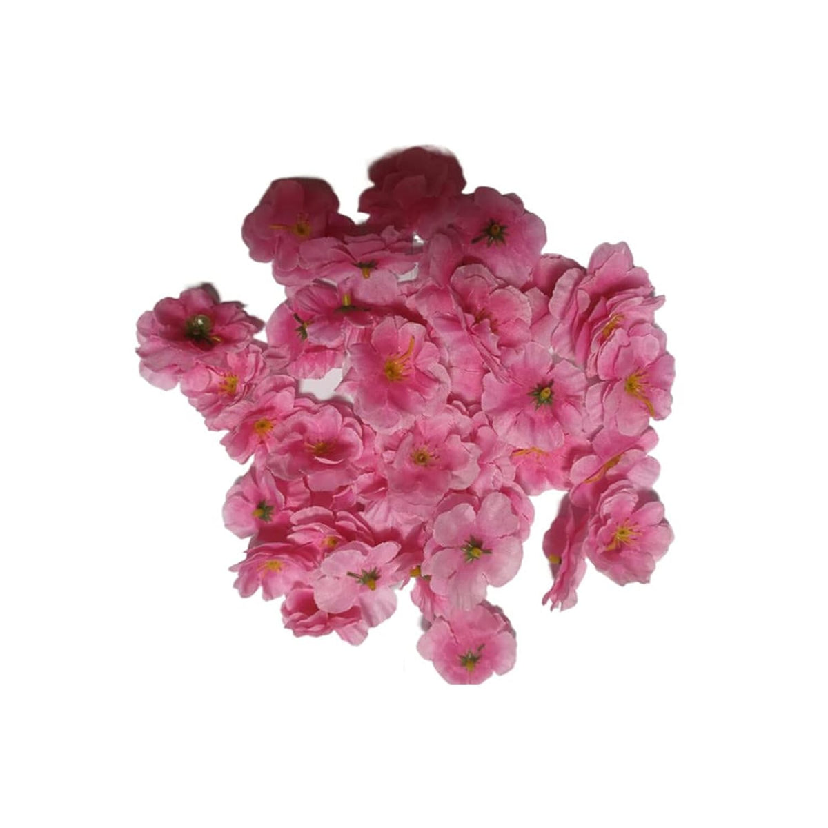 Artificial Silk Cherry Blossom Flowers Heads, 50Pcs Artificial Cherry Blossom Flower, Cherry Blossom Fake Silk For Bridal Hair Clips Headbands Dress Diy Accessories Wedding Party(Pink)