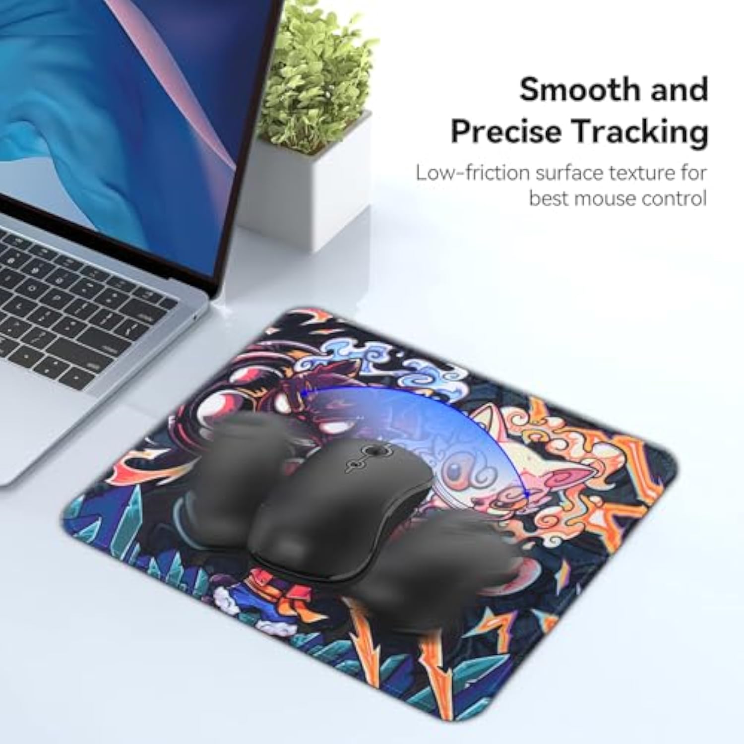 Cute Anime Mouse Pad 7.87 X 9.44 In, Anime Cat Mouse Pad With Non-Slip Rubber Base And Stitched Edge For Desk Computers Laptop Office