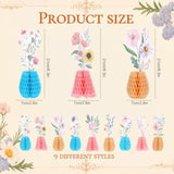 9Pcs Honeycomb Wildflower Party Decorations, Spring Wildflower Table Centerpieces For Birthday Wedding Baby Shower, Wildflowers Party Supplies For Home Decor, Mother'S Day, Graduation, Garden Events