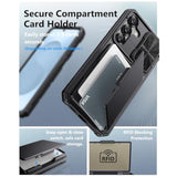Samsung Galaxy S25+ Plus Wallet Case, RFID Blocking, Card Holder, Military Protection