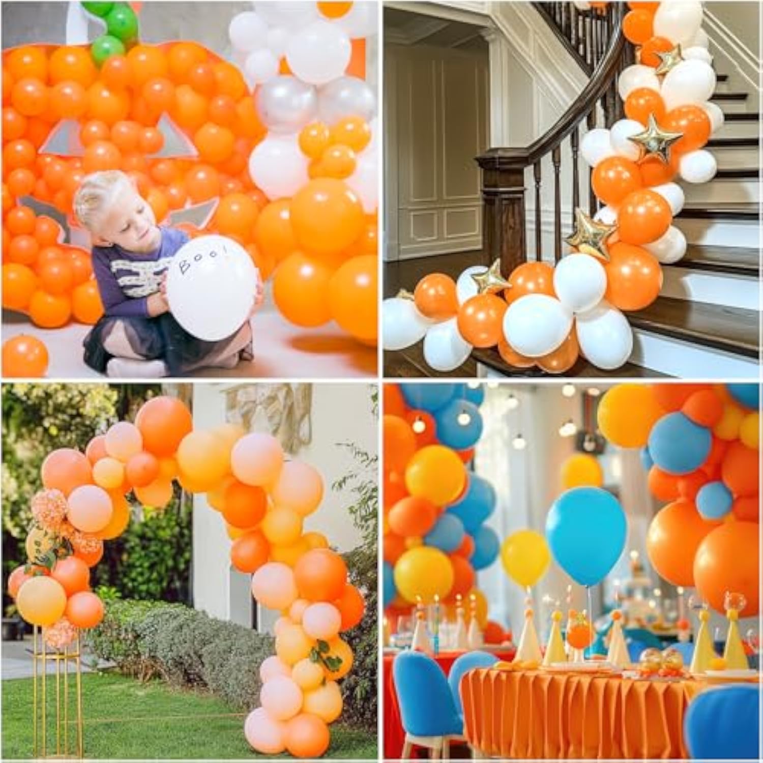 129Pcs Orange Balloons Different Sizes 18/12/10/5 Inches For Garland A