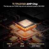 800X 8 Inch Powered Subwoofer 150W, 24bit/48KHz HD Audio Active Speaker, Deep Bass Speaker for TPA3116 TPA3255 Integrated Amplifier Home Theater,