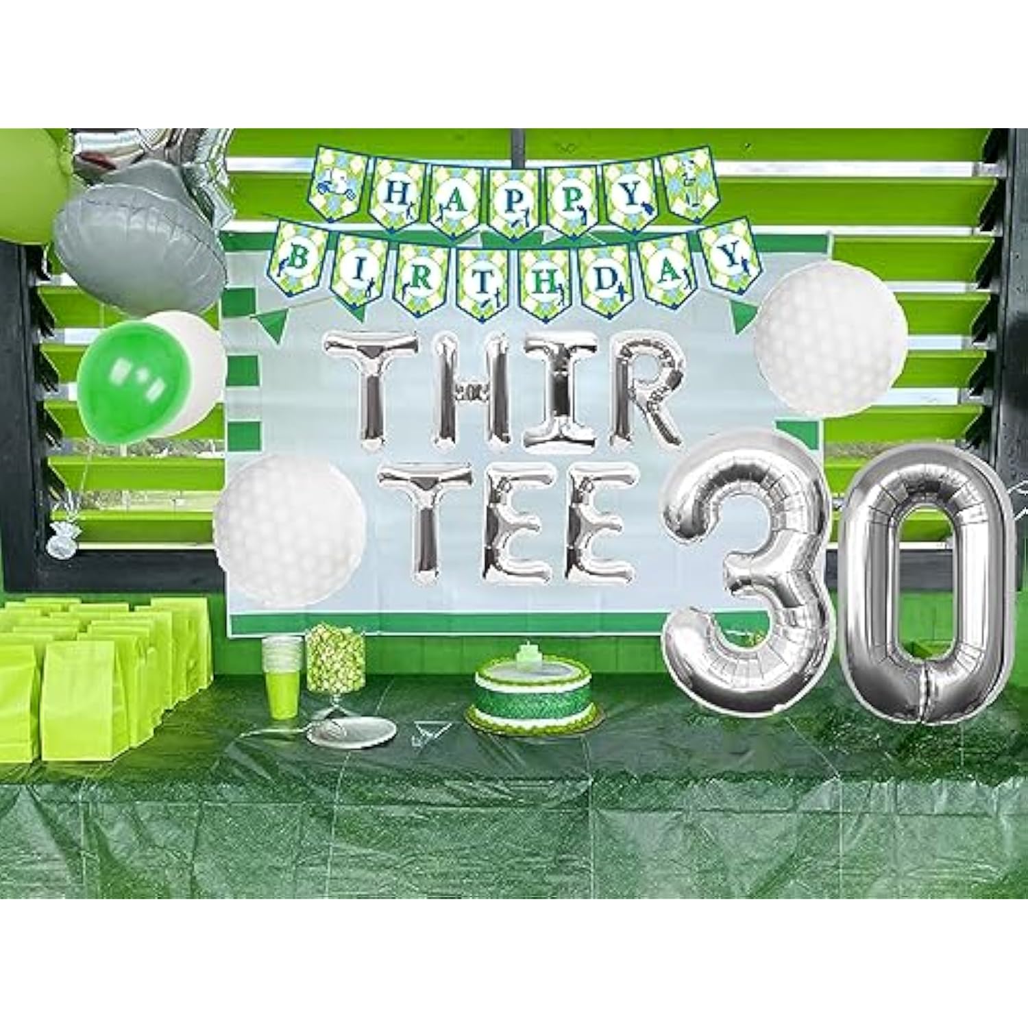 Thirtee Golf Birthday Balloons Golf 30Th Birthday Decoration Sport Themed Party Supplies Men Boys Party Balloons Decoration