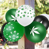 48-Piece 420 Weed Party Balloons Pot Leaf Latex Decor for Birthday & Celebration