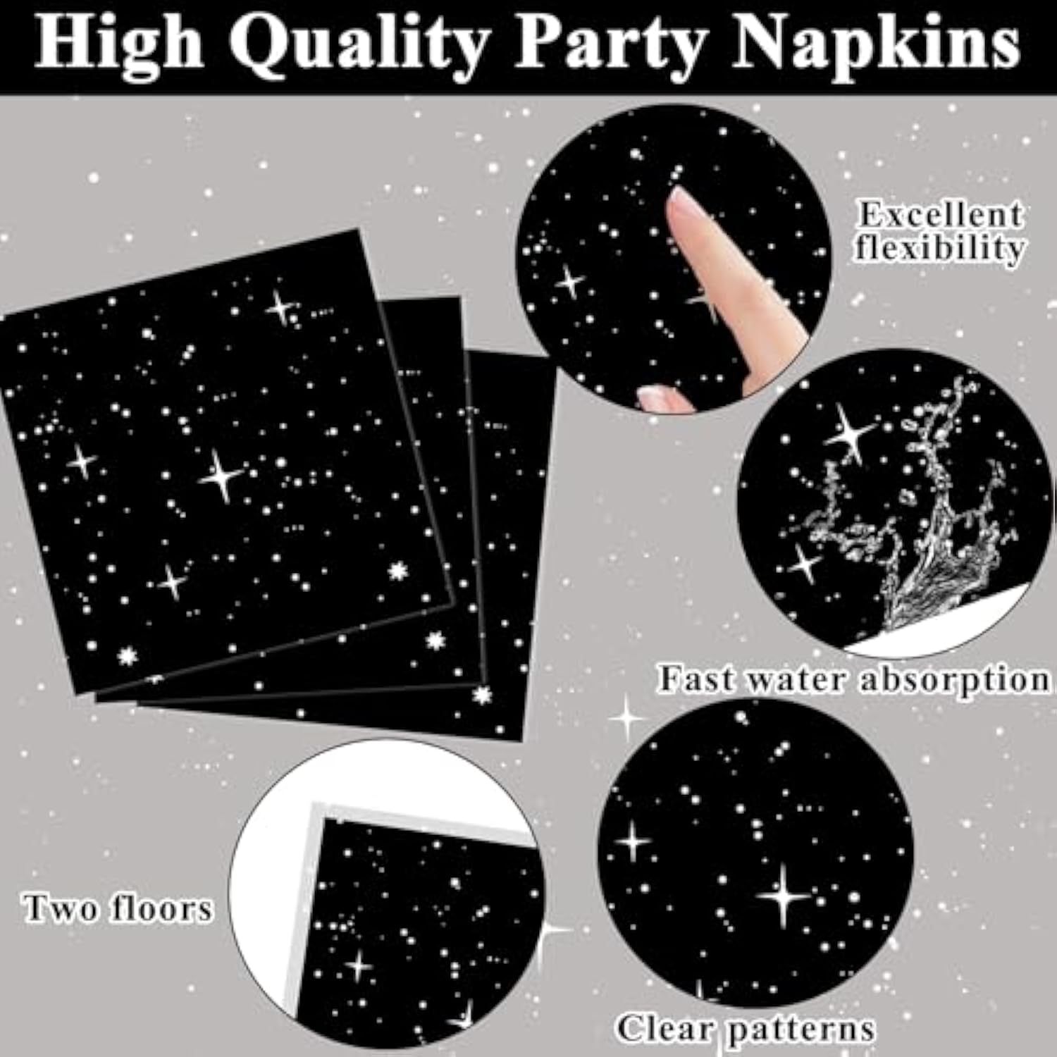 100Pcs Stars Birthday Party Decorations Galaxy Plates And Napkins Space Theme Paper Plate Supplies For Outer Spaces Disposable Tableware Set Baby Shower Night Sky Decor For 25 Guests