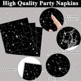 100Pcs Stars Birthday Party Decorations Galaxy Plates And Napkins Space Theme Paper Plate Supplies For Outer Spaces Disposable Tableware Set Baby Shower Night Sky Decor For 25 Guests