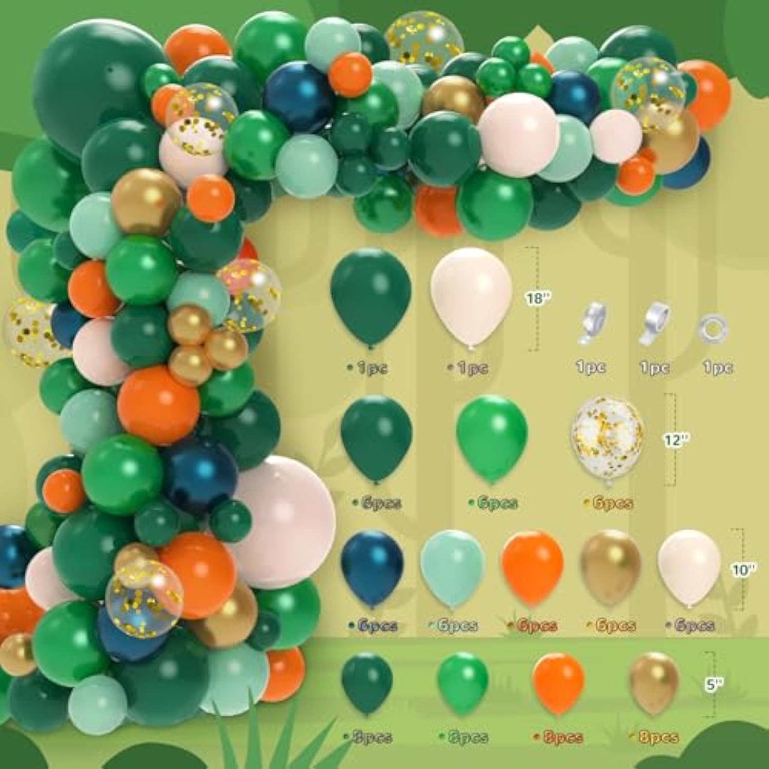 Dinosaur Birthday Party Decorations, 113Pcs Dinosaur Balloons Include Happy Birthday Balloons, Curtains For Dino Themed Party Baby Shower Decorations Supplies Boys Kids