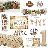 Western Cowboy 1St Birthday Decorations, My First Rodeo Birthday Party Supplies, Cowboy Balloon Arch Backdrop High Chair Banner One Box For Boys One Year Old Party