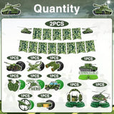 Camo Birthday Party Decorations - 13Pcs Army Party Decorations Set Military Themed Happy Birthday Banner Hanging Swirls Honeycomb Centerpieces Decor Supplies For Boys
