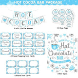 Hot Cocoa Bar Kit Blue Silver Snowflake Chocolate Banner Sign