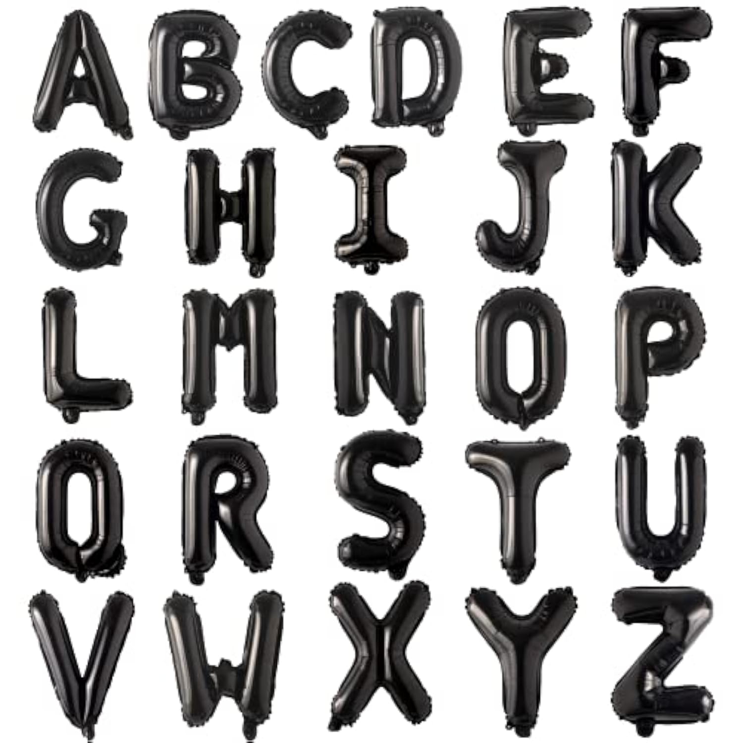 Black 16" Foil Letter Balloons A–Z Set – 26pcs for Custom Party Banners & Decorations