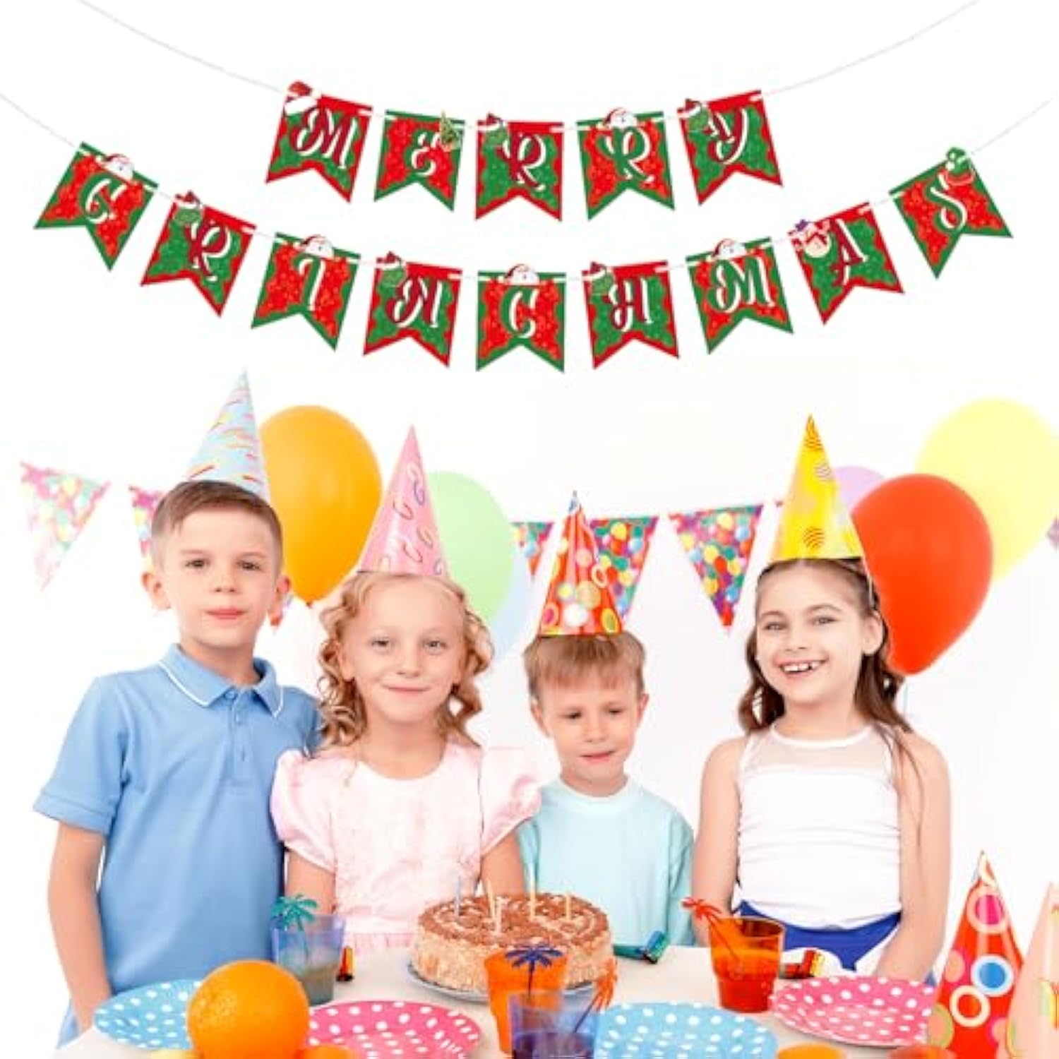 Merry Grinchmas Colorful Christmas Party Banner Kids Holiday Decorations