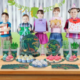 Dinosaur Plates And Napkins For Birthday Party Dino Tableware Set,Dinosaur Party Decorations Dino Plate Baby Shower,Disposable Dinosaurs Dinnerware Set With Tablecloth Cup Banner For Kids Boy Serve 24