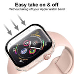 Smiling 2 Pack Case Built In Tempered Glass Screen Protector Compatible With Apple Watch Se 2 (2024)/Se/Series 6/Series 5/Series 4 40Mm, Hard Pc Case Overall Protective Cover- Transparent