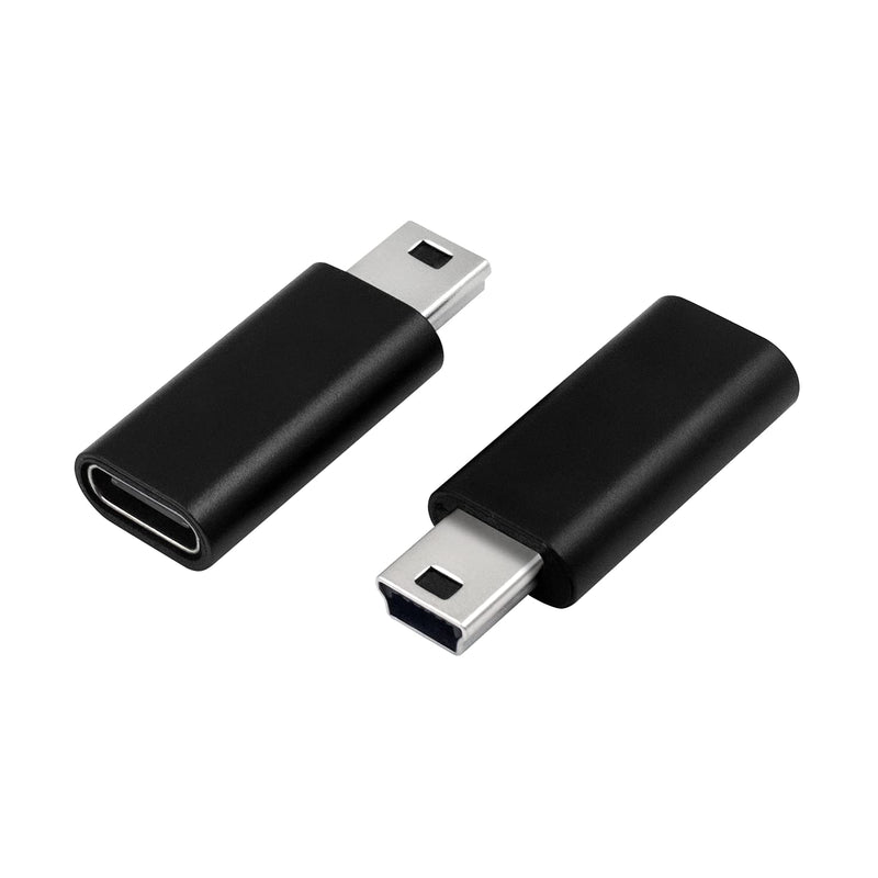 Usb C To Mini Usb Adapter (2 Pack-Black), Mini Usb To Usb C Adapter, 480Mbps M