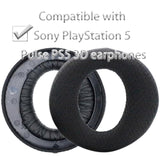 Ps5 Replacement Earpads Compatible With Sony Playstation 5 Pulse Ps5 3D Wireless Headphones, Earpads Cushions With Soft Football Net Woven And Memory Foam Made (Black/Woven)