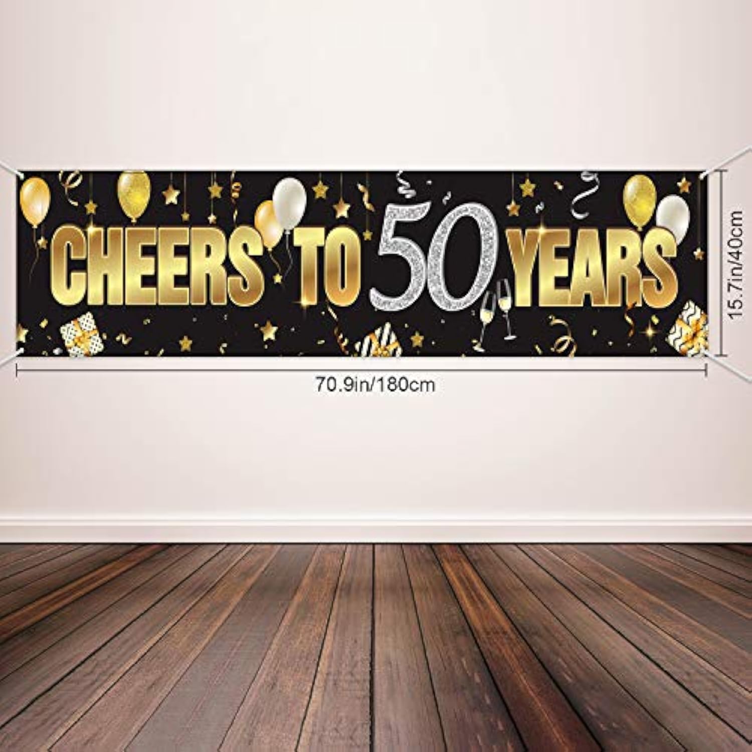 Happy Birthday Banner Sign Gold Glitter Party Decoration Supplies Anni