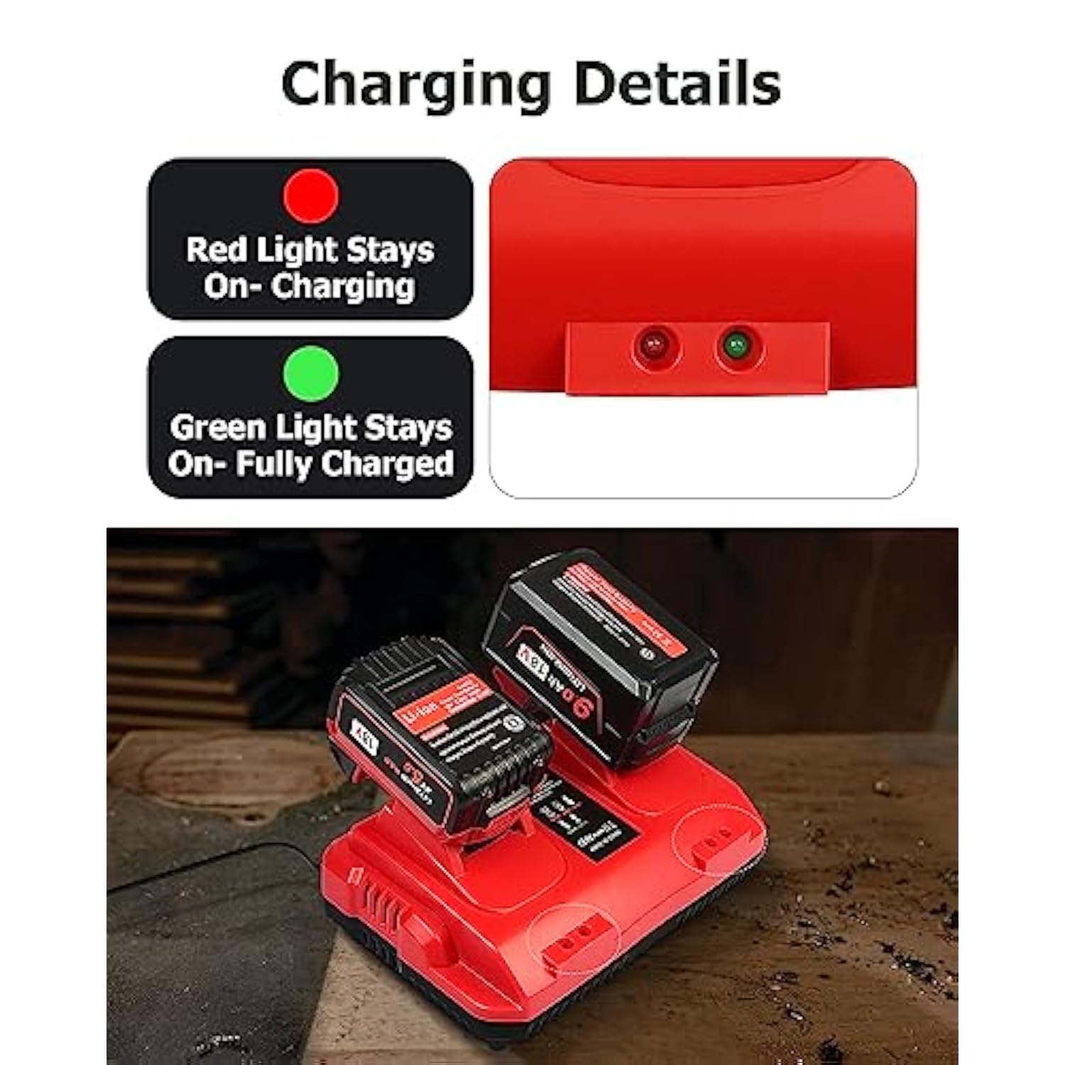 18V Rapid Charger Replacement For Milwaukee M18 Battery Charger Station 2Ports 48-59-1802 48-59-1812 Compatible With M-18 48-11-1850 48-11-1840 48-11-30 48-11-20